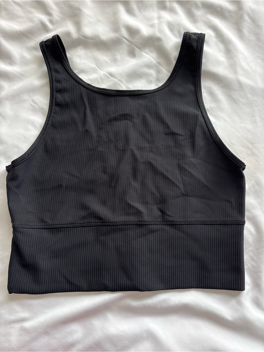 lululemon athletica Black Ribbed Crop Top Can Be Worn Forward or Backwards